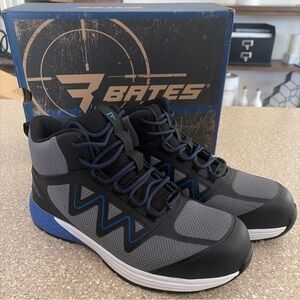 NIB Bates Rush Mid Composite Toe Non-Slip Work Boots Shoes Grey/Blue Men’s US 11